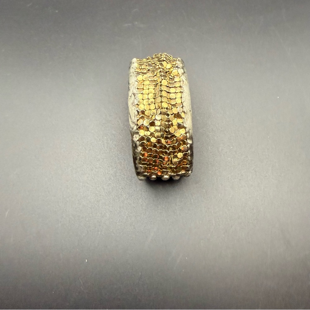 Mikal Winn Brass and Gold Plated Mesh Cuff - Picture 2 of 6